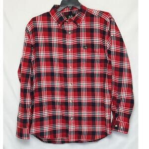 Realtree Staghorn Creek Men’s L Red Black Plaid Long Sleeve Flannel Button Shirt